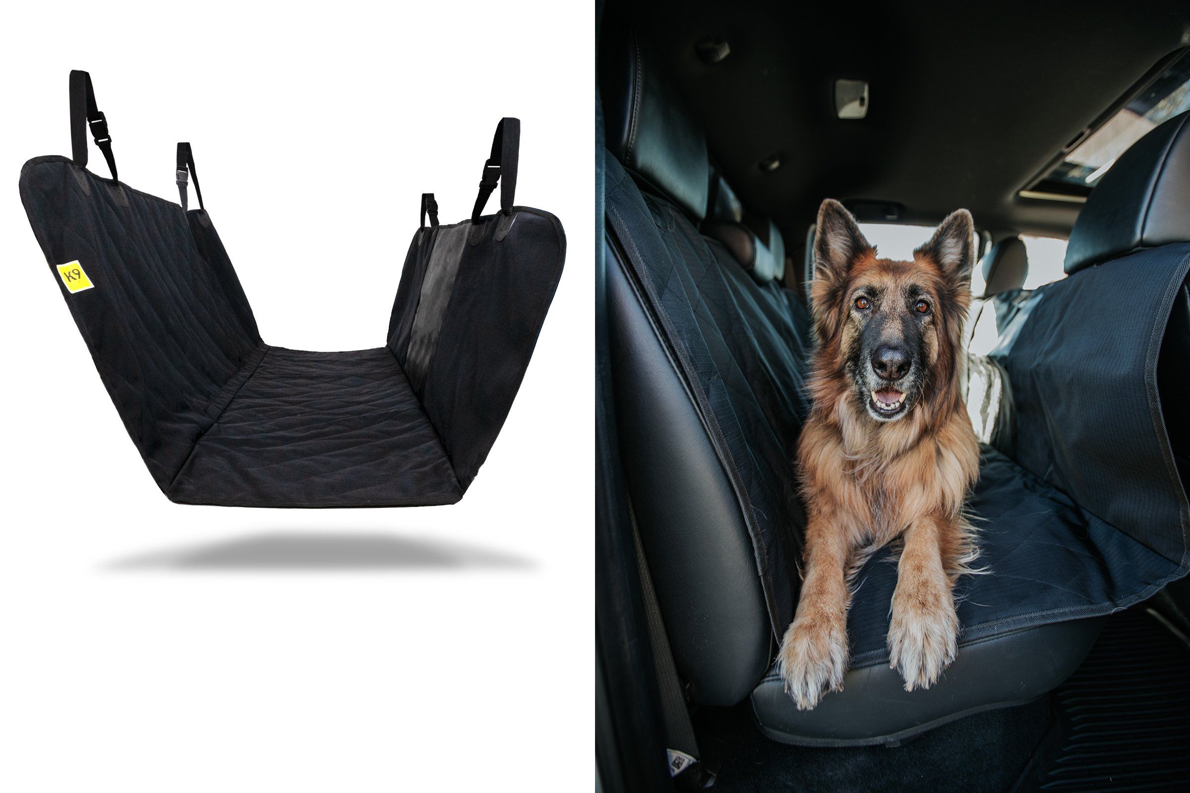 K9 Ballistics Tough Rip-Stop Dog Back Car Seat Cover, Black / Large (54x58) 9819